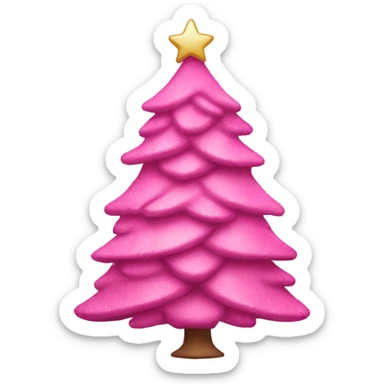 pink christmas tree sticker