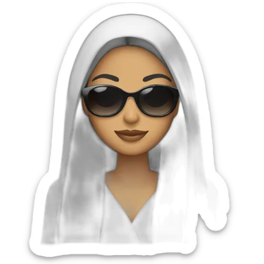 arab woman with long hair and sunglasses sticker