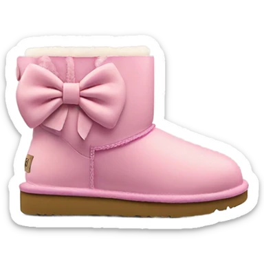 Ultra mini platform uggs with a pink bow on the back  sticker