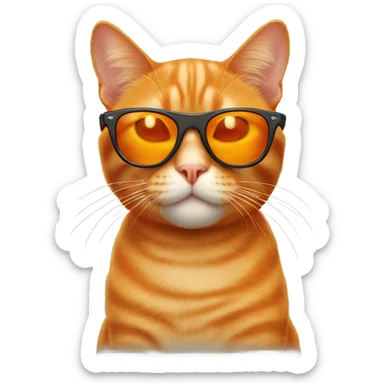 Orange cat with sunglasses sticker