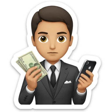Mafia holding money and phone sticker