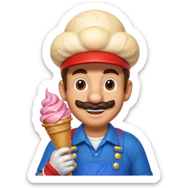 super Mario con il gelato sticker