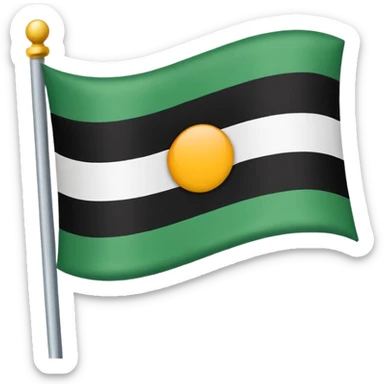 I want a flag as a emoji its made by three colours white green and black sticker