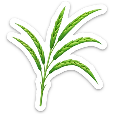 a single greenish rice stalk sticker