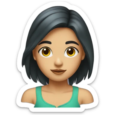 Girl- parrot dark hair  sticker