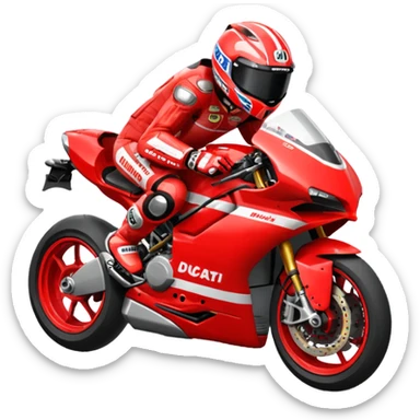 Un emoji de moto gp dé Ducati sticker