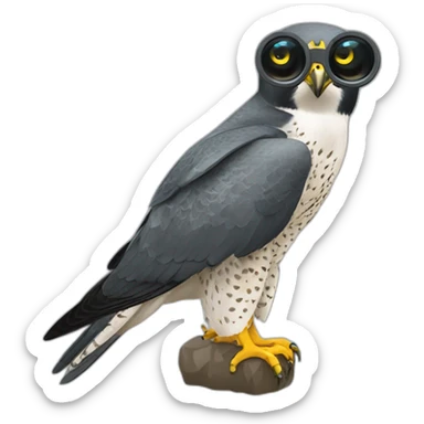 Peregrine falcon with binoculars sticker
