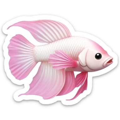 pink and white betta fish sticker