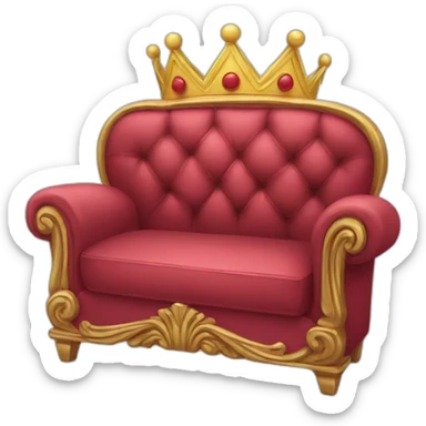 Sofa with a crown sticker