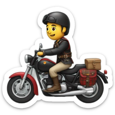 man with kilt on a motorbike sticker