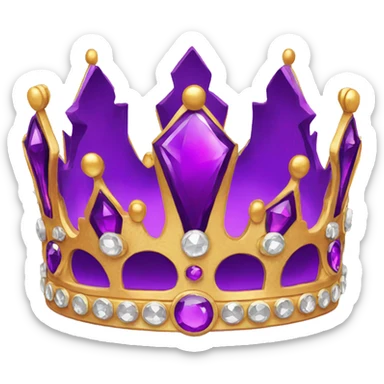 purple jeweled crown simple sticker