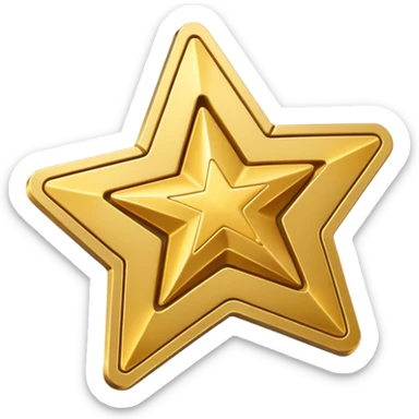 A cute 3D Stylized icon of Star Ticket Pass Iconfor game sticker