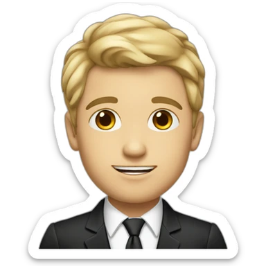 Posh-boy-with-black-suit-managing-contract sticker