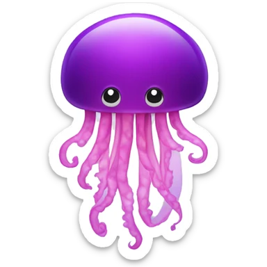 Purple and pink jellyfish sticker