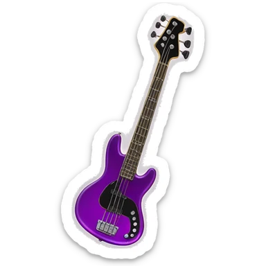Purple sparkly 4 piece bass guitar sticker