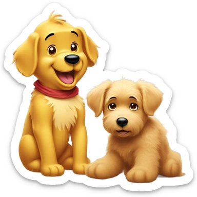Winnie the Pooh looking whoodle puppy sticker