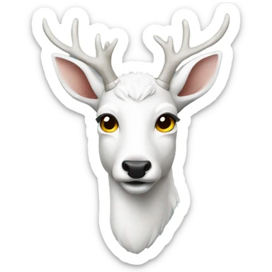 A white deer,with a fierce expression  sticker
