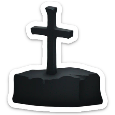 a black grave with the letters RIP sticker