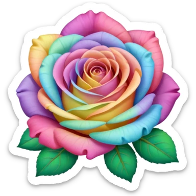 Pastel Rainbow Rose sticker