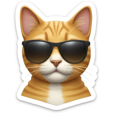 Cat with sunglasses sticker