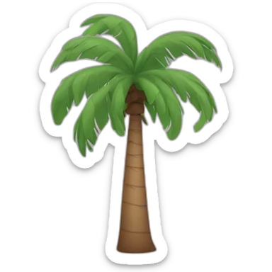 sentient palm tree with t shirt and arms sticker