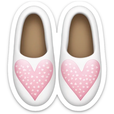 White slippers with light pink hearts sticker