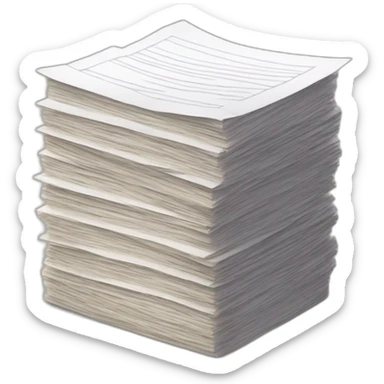 stack of documents sticker