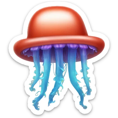 Jellyfish with Santa hat  sticker