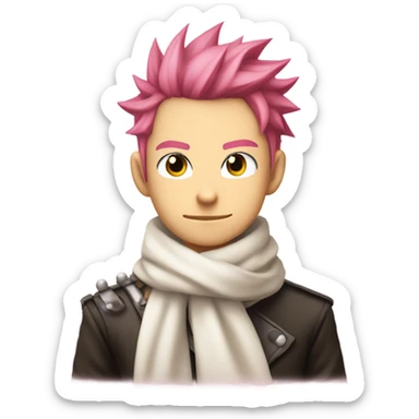natsu dragneel white scarf sticker