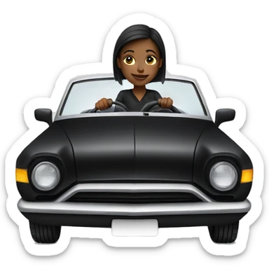 Girl driving black car  sticker