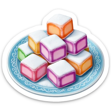 Turkish delight on plate sticker