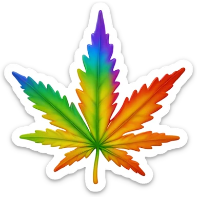 Rainbow marijuana leaf  sticker