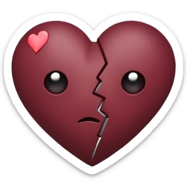dark Burgundy broken heart sticker