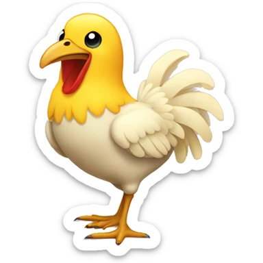 Pollito peleando sticker