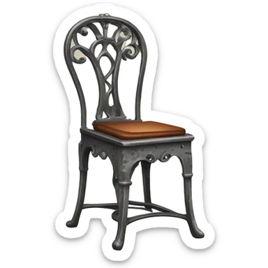 antique iron chair sticker