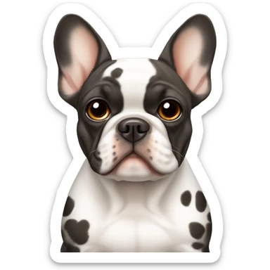 French bulldog light black with brown spots  sticker