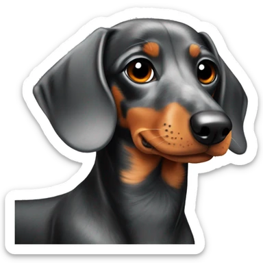 marble dachshund black gray orange sticker