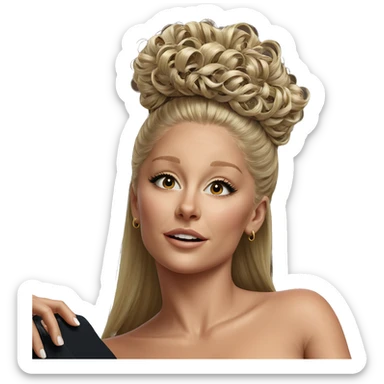 blonde girl in fine art sticker