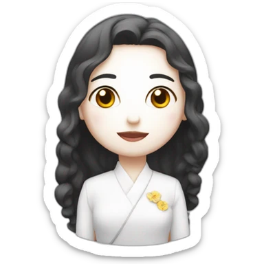 Gata blanca con lazo sticker