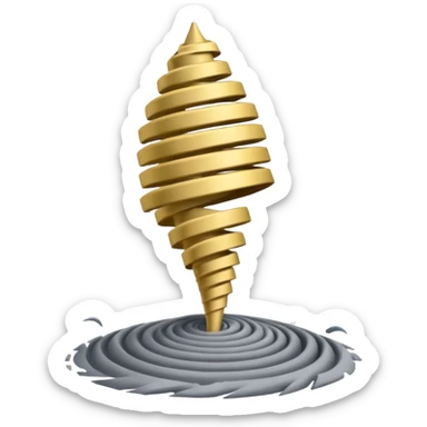 A slender grey tornado spiraling upward from the ground sticker