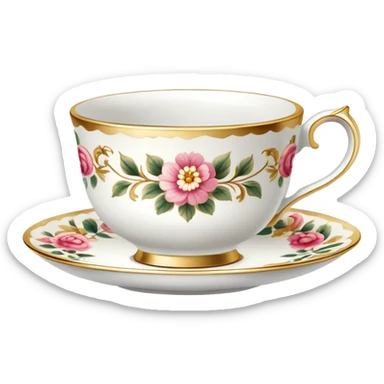 Fancy tea cup sticker