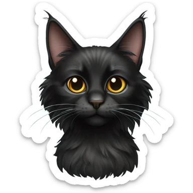 Black Maine coon cat sticker