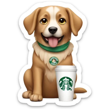 Dog with Starbucks  sticker