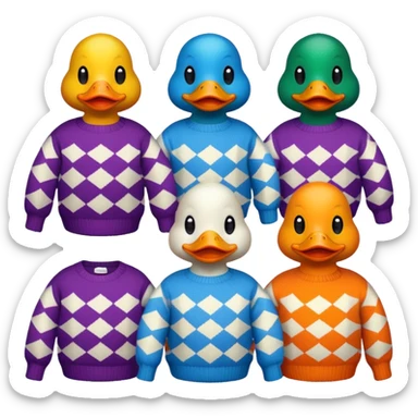 sweaters wit ducks sticker