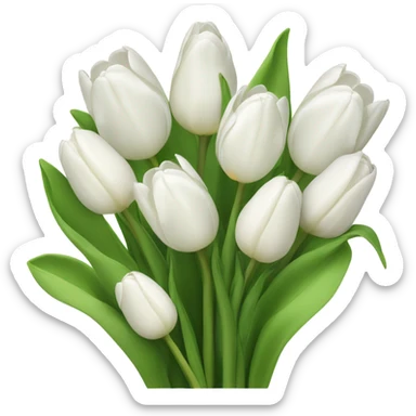 Bunch of white tulips sticker