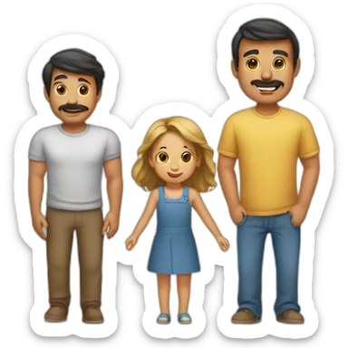 mama papa hijo hija rubios sticker