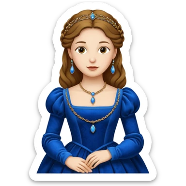 Renaissance lady, blue dress sticker