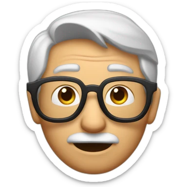 Un señor senior estilo Pixar con gafas y pelo corto sticker