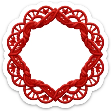 red thin twisted lace sticker