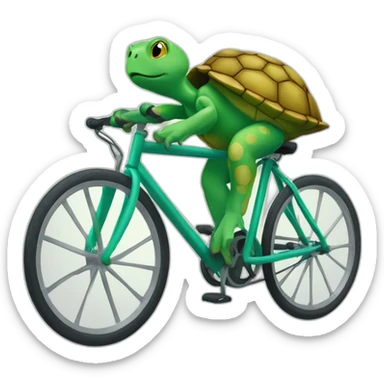 Tortugas montando bicicleta sticker